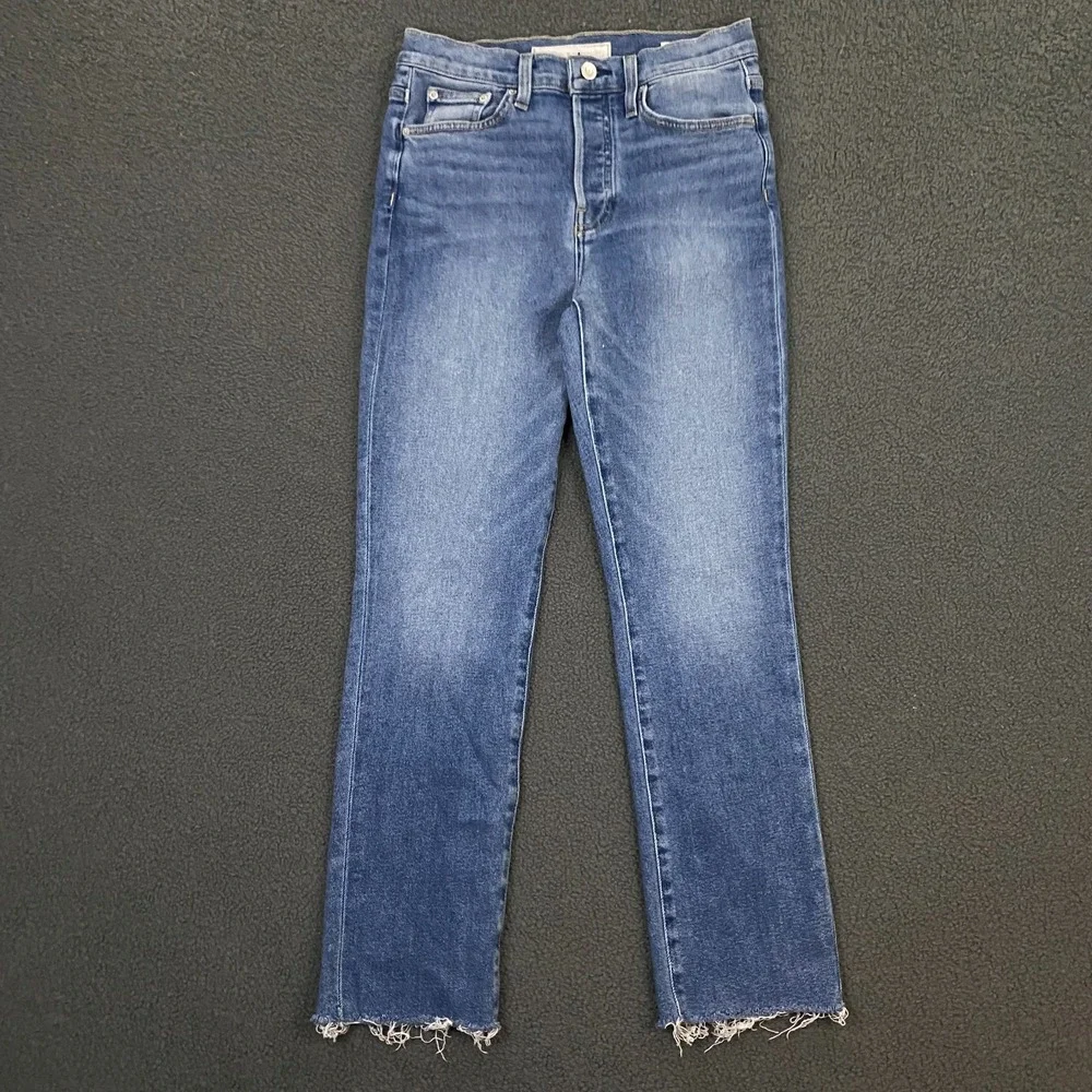 Frank & Eileen Cork Jeans size 27 Ankle Raw Hem High Rise Denim Stretch
